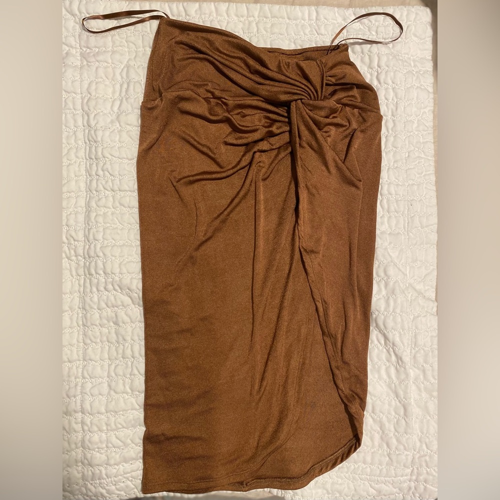 Brown Small Jluxlabel Slinky skirt, Brand New, Midi
